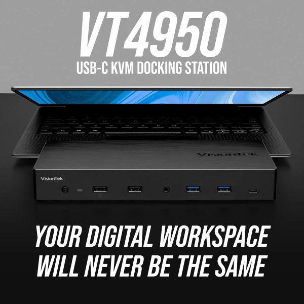 VT4950 - KVM USB-C Docking Station Dual Host 100W Power Delivery Triple 4K Display Hot on Sale