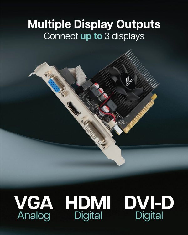 OCPC NVIDIA GeForce GT 730 2GB DDR3 3M (VGA, HDMI, DVI-D) Hot on Sale