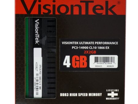 VisionTek 4GB (2 x 2GB) PC3-14900 DDR3 1866MHz Extruded Heatsink 240-pin DIMM Memory Kit Fashion