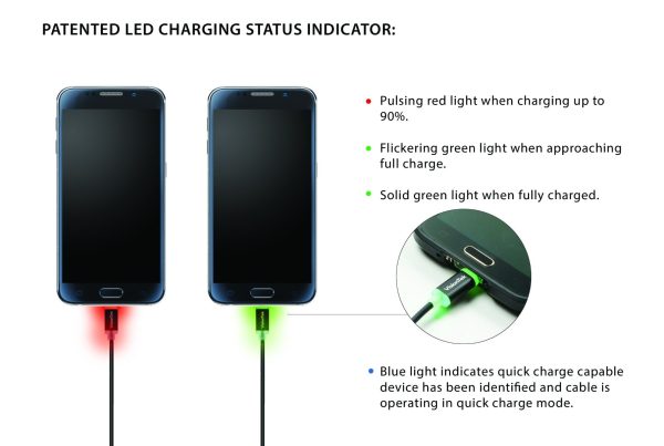 Micro USB to USB Smart LED 1 Meter Cable Online